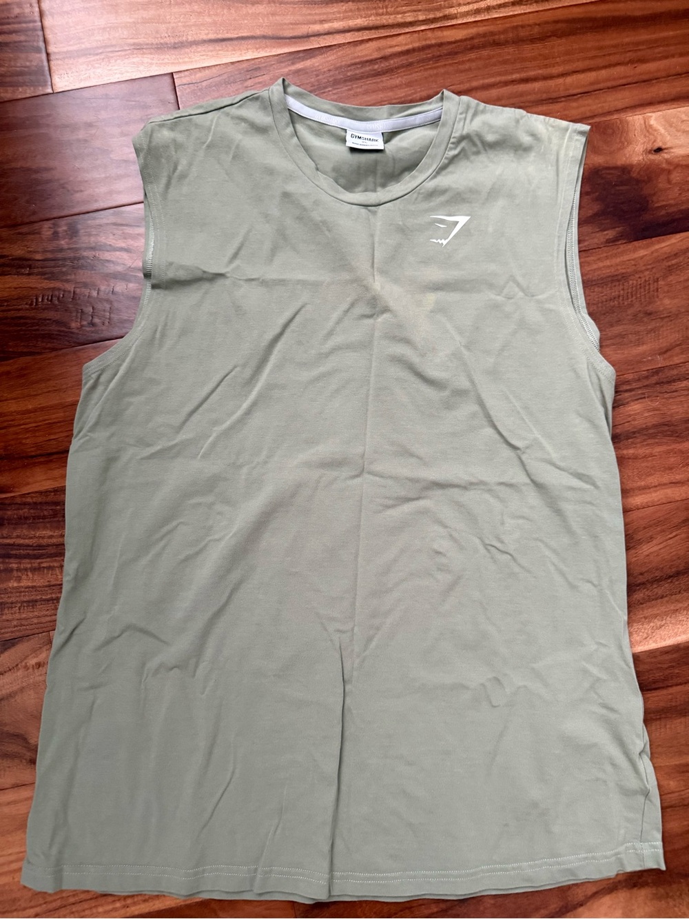 Gymshark Olive Tank Top with White Logo